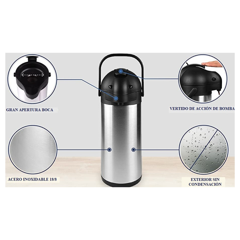 TERMO CON DISPENSADOR ACERO INOXIDABLE DE 3 LITROS - 6