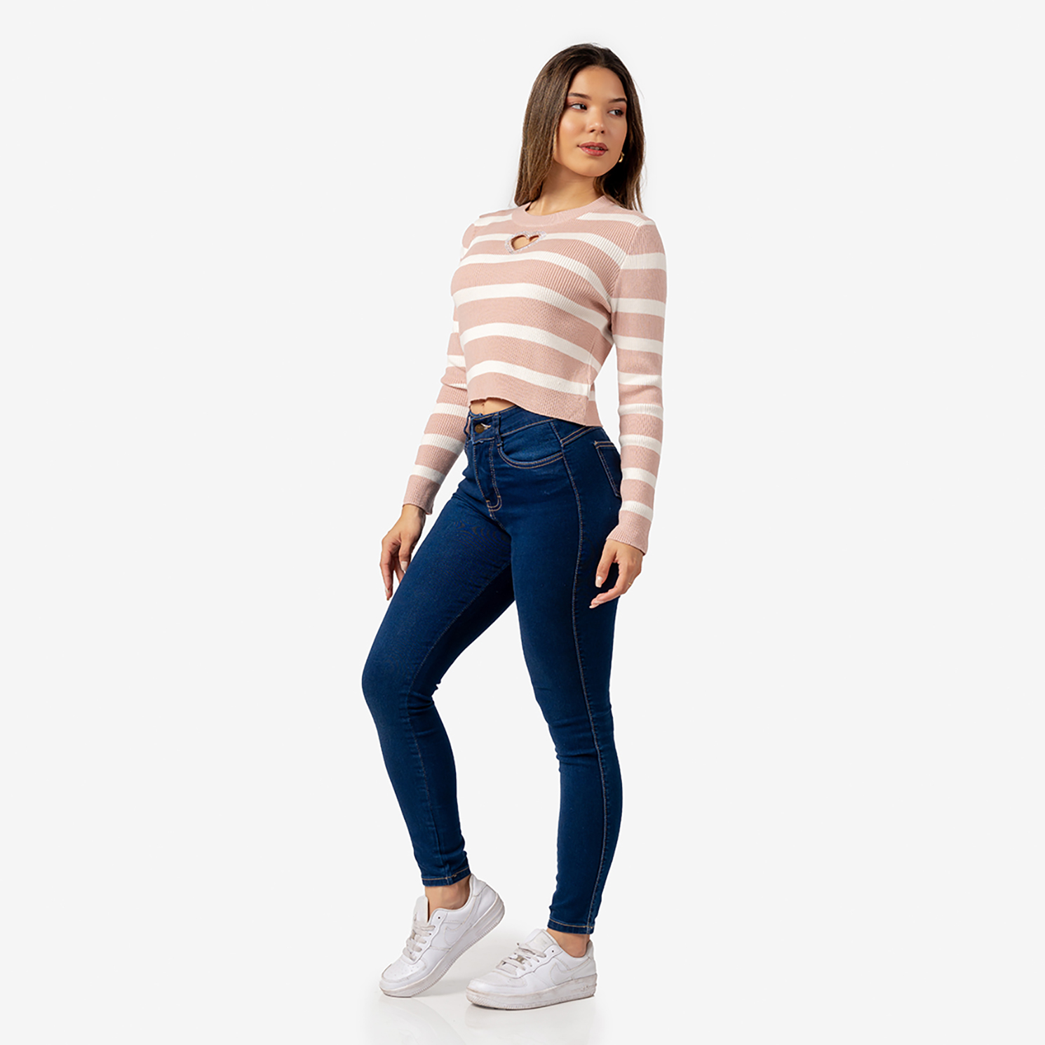 CHOMPA CASUAL CORAZÓN DE CASHEMIRA COLOR PALO ROSA - 2