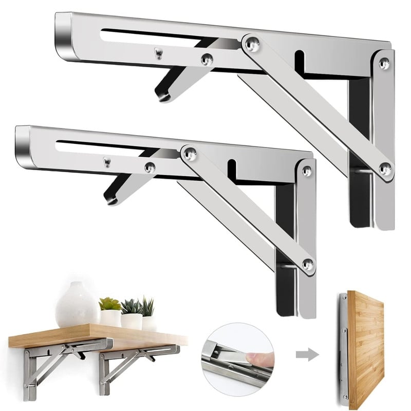 PACK 2 REPISA PENTHA SOPORTE ÁNGULO PLEGABLE PUSH 30CM METAL - 1
