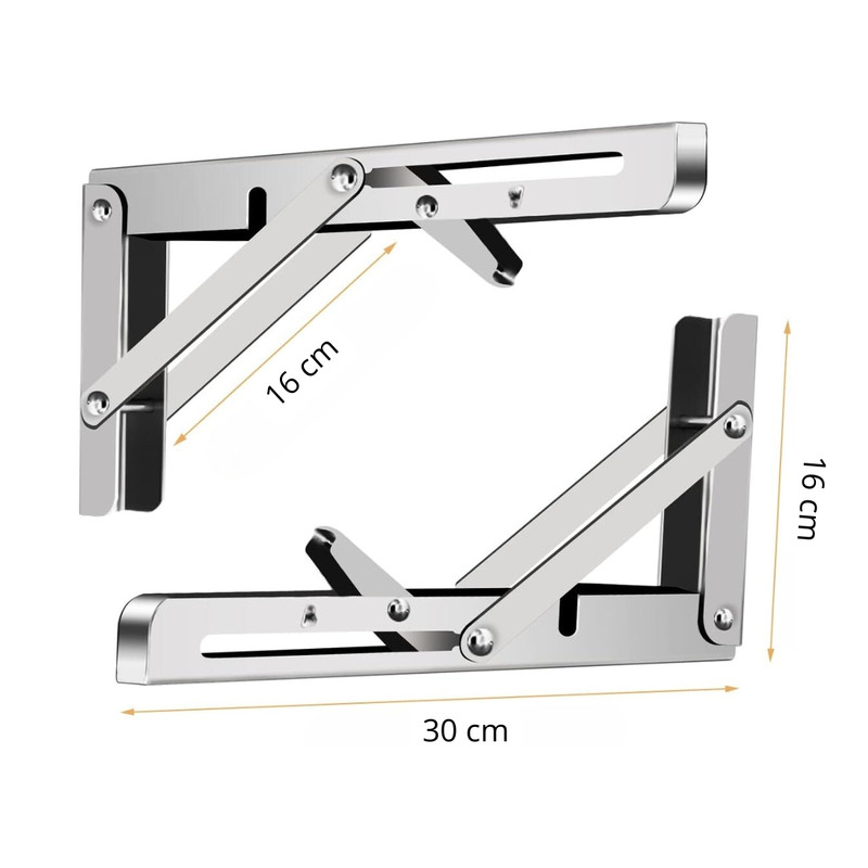 PACK 2 REPISA PENTHA SOPORTE ÁNGULO PLEGABLE PUSH 30CM METAL - 2