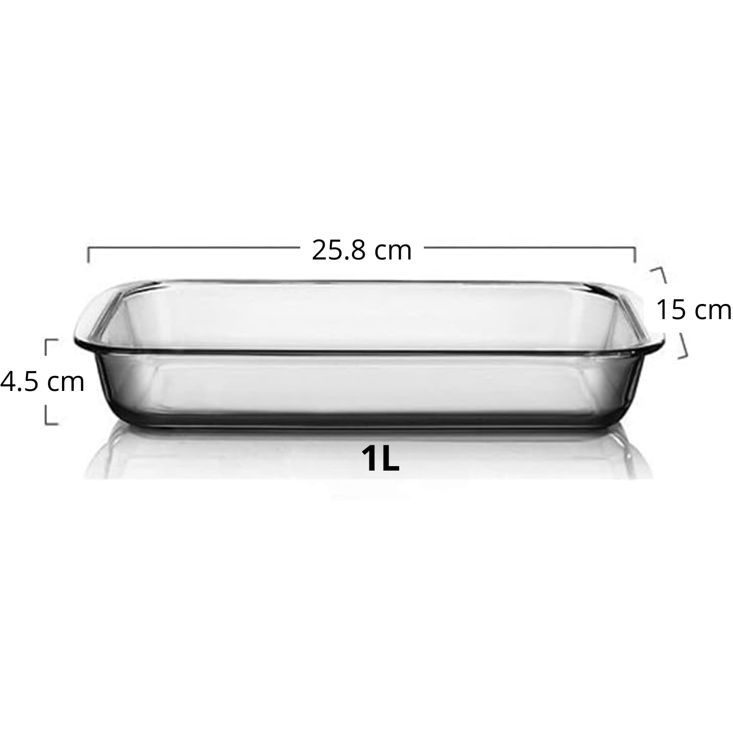 FUENTE BANDEJA PARA HORNO DE VIDRIO TEMPLADO 1L - 2