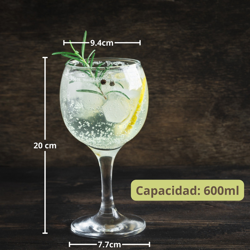 COPA GIN 600ML NADIR VIDRIO RESISTENTE Y VERSÁTIL SET 6 COPAS - 3