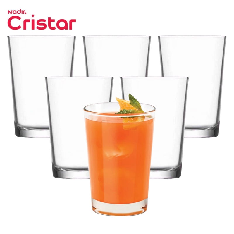 VASOS DE VIDRIO CRISTAR HERRADURA LISO 200ML RESISTENTE PACK X6 - 1