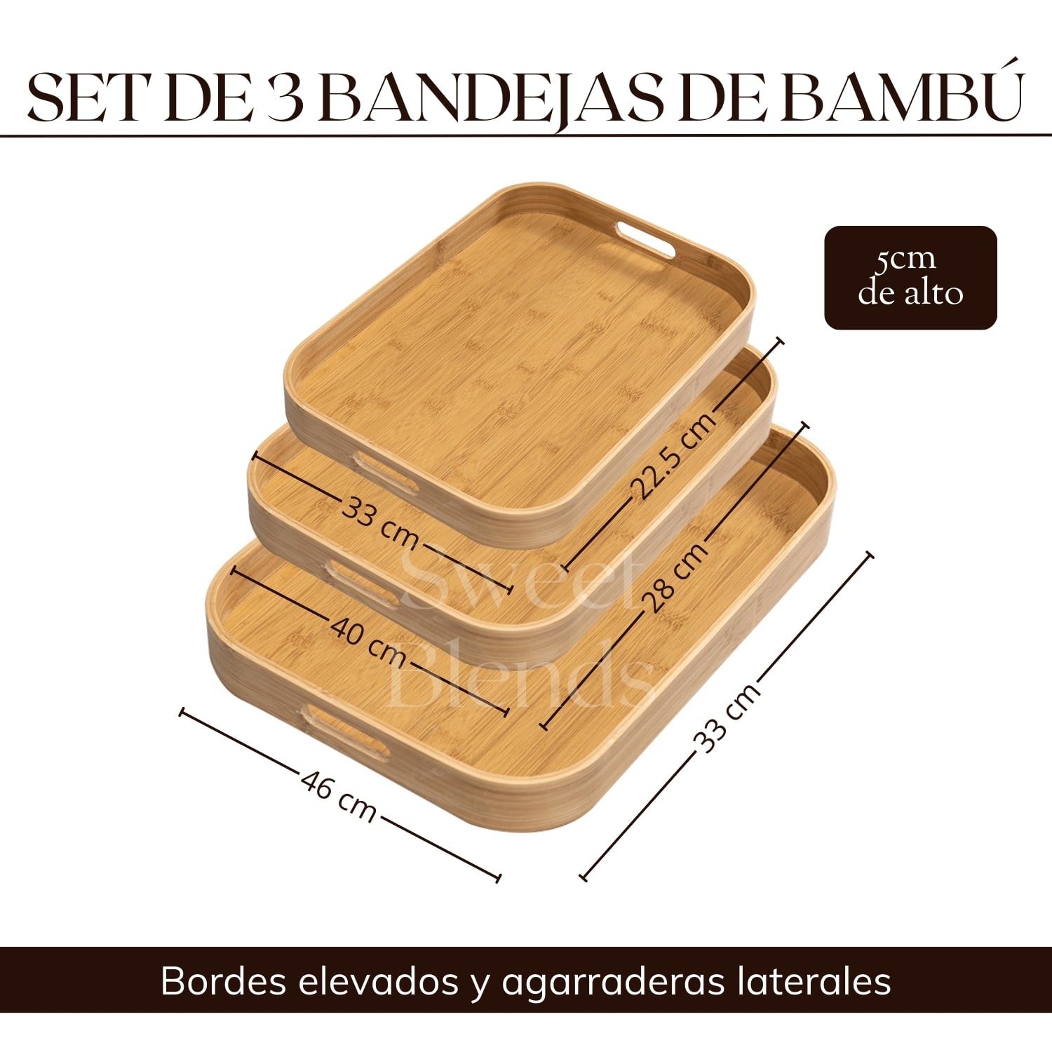 SET 3 BANDEJAS BAMBÚ PRÁCTICAS RESISTENTES MULTIUSO - 3