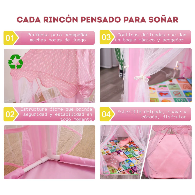 CASTILLO ARMABLE DE PRINCESA TULL CASITA DE JUEGO NIÑAS - 6