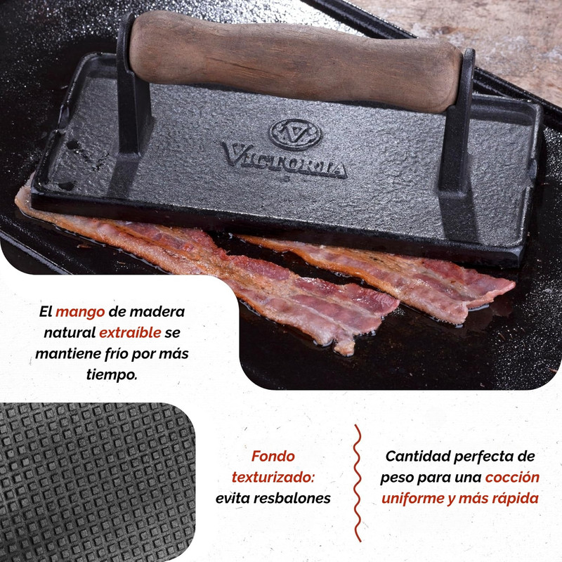 PISADOR DE CARNE PARRILLERO VICTORIA HIERRO FUNDIDO CURADO - 3
