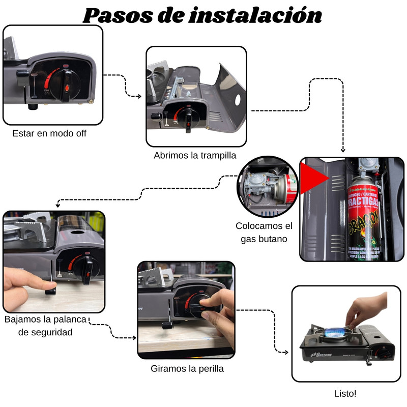 COCINA PORTÁTIL + CARTUCHO DE GAS – ONEZONE FÁCIL Y SEGURA - 2