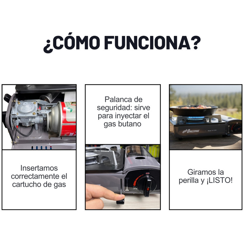 COCINA PORTÁTIL + CARTUCHO DE GAS – ONEZONE FÁCIL Y SEGURA - 3