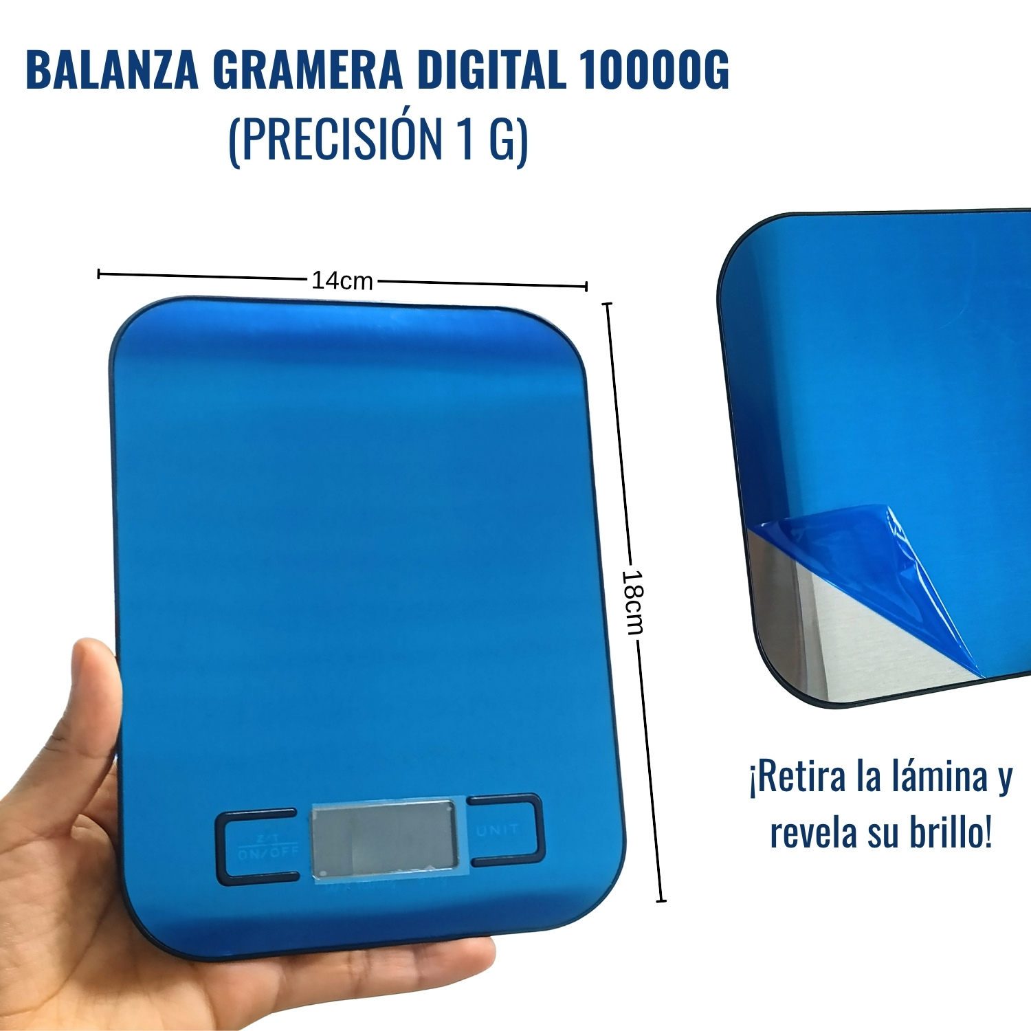 BALANZA DIGITAL GRAMERA PRECISA ACERO INOXIDABLE 10 KG - 3