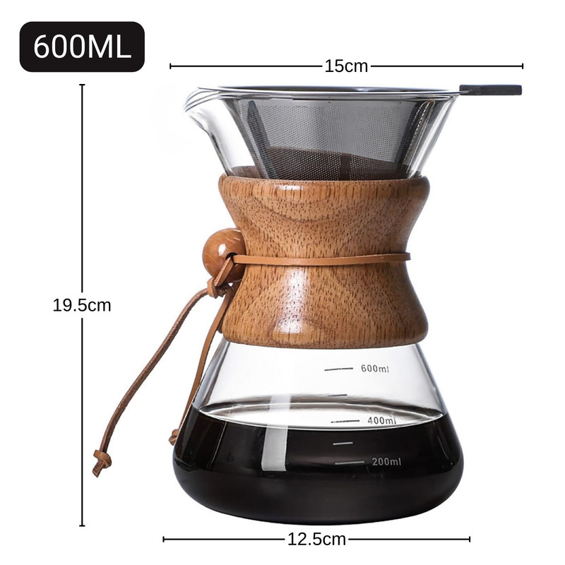 CAFETERA CHEMEX VIDRIO BOROSILICATO CON FILTRO 600ML - 2