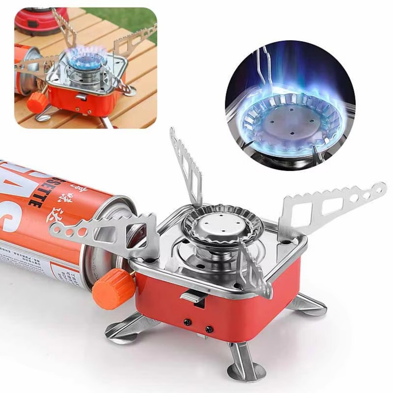 COCINA PORTÁTIL PLEGABLE A GAS PARA CAMPING + 2 GAS BUTANO - 7