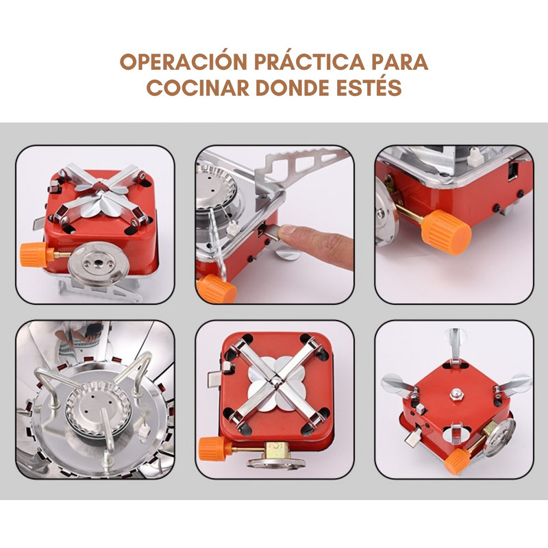 COCINA PORTÁTIL PLEGABLE A GAS PARA CAMPING - 6