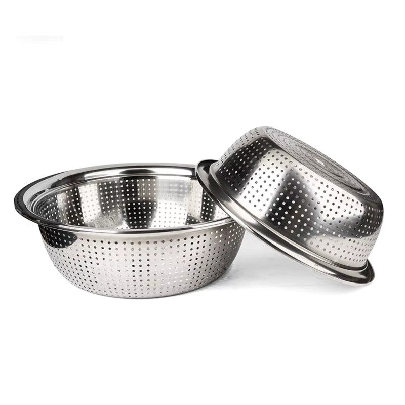 CESTO COLADOR DE COCINA DE ACERO INOXIDABLE DE 26CM DE 2 PZS - 1