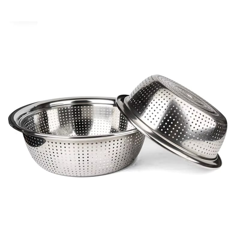 CESTO COLADOR DE COCINA DE ACERO INOXIDABLE DE 20CM DE 2 PZS - 1