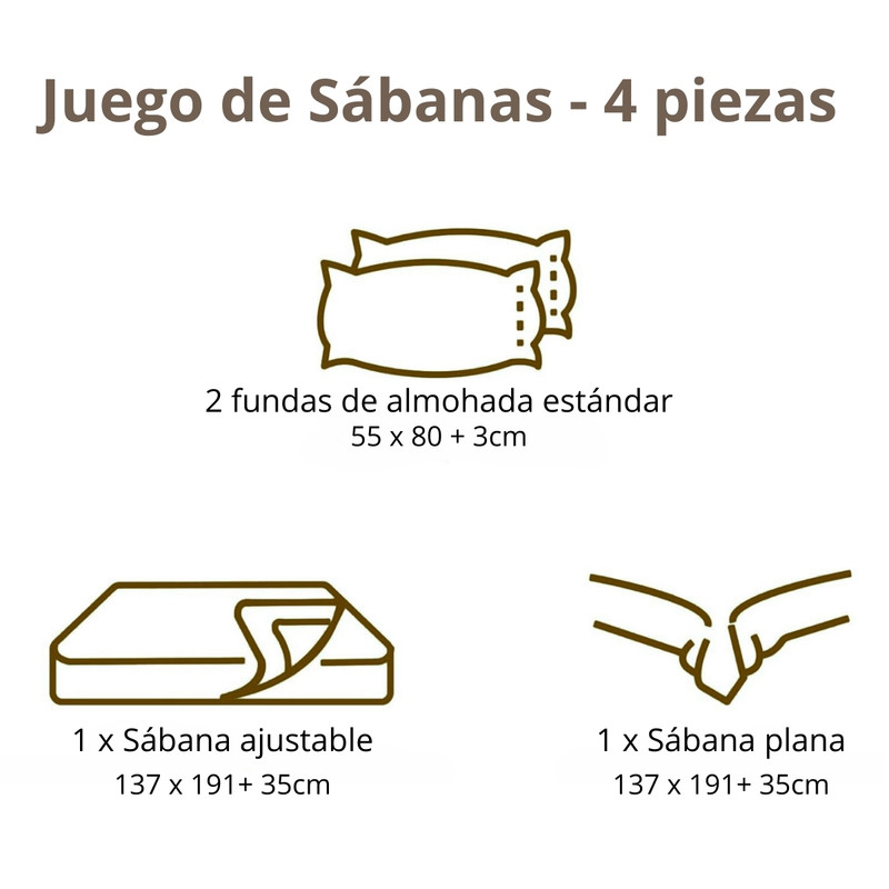 JUEGO DE SÁBANAS 100% SUAVE ALGODÓN 2PLAZAS 4 PIEZAS 2000 HILOS MENTA - 3
