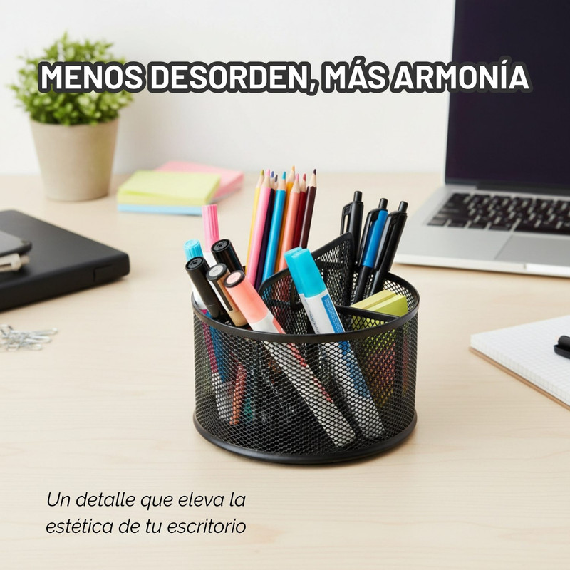 ORGANIZADOR DE ESCRITORIO ROTATIVO 5 COMPARTIMENTOS - 2
