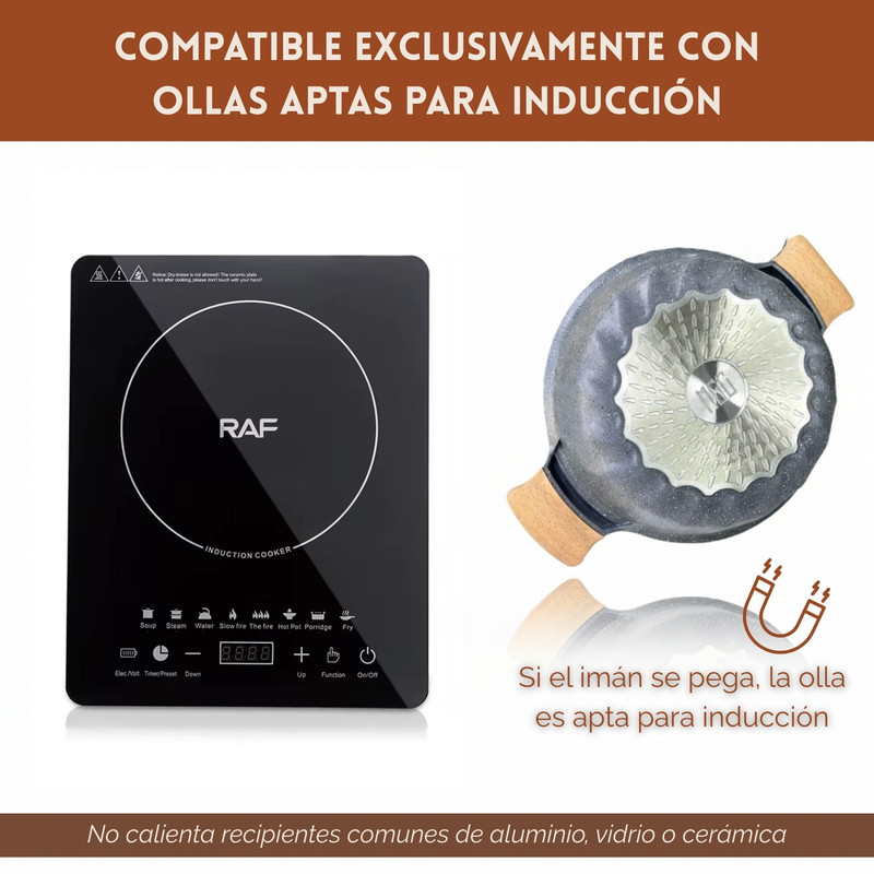 COCINA DE INDUCCIÓN 2200W PANEL TÁCTIL MODERNA – RAF 8104 - 3