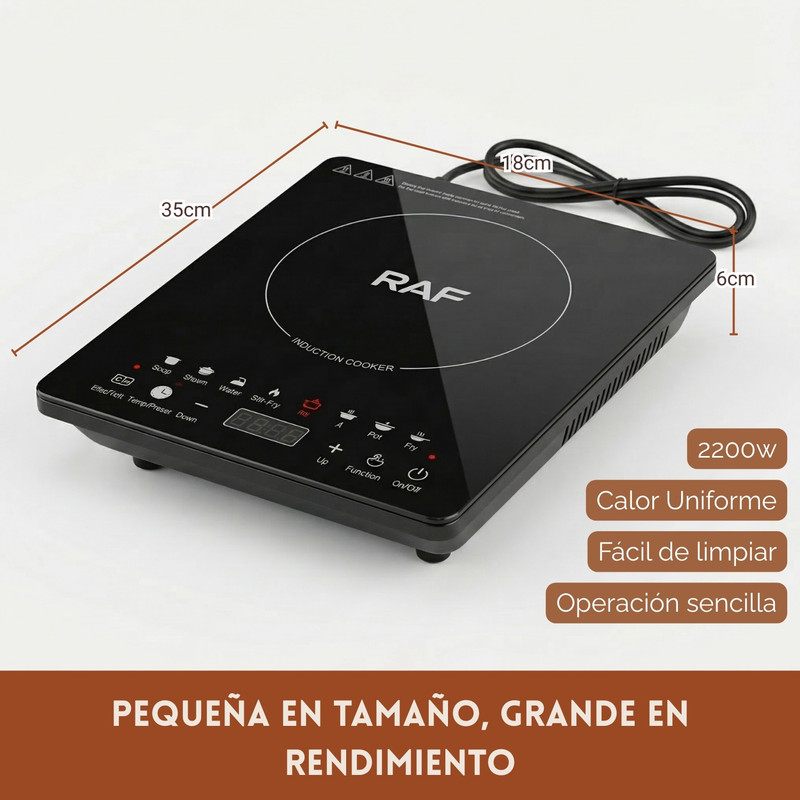 COCINA DE INDUCCIÓN 2200W PANEL TÁCTIL MODERNA – RAF 8104 - 4