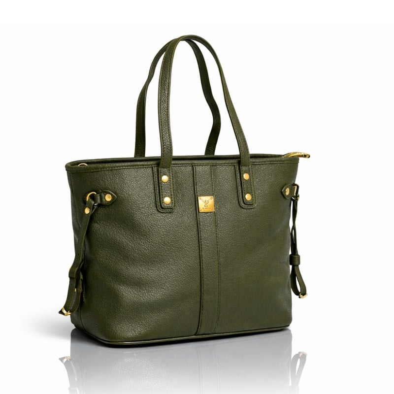 CARTERA TOTE BAG GRANDE OLIVO CON COMPARTIMIENTOS TODO ORGANIZADO - 1