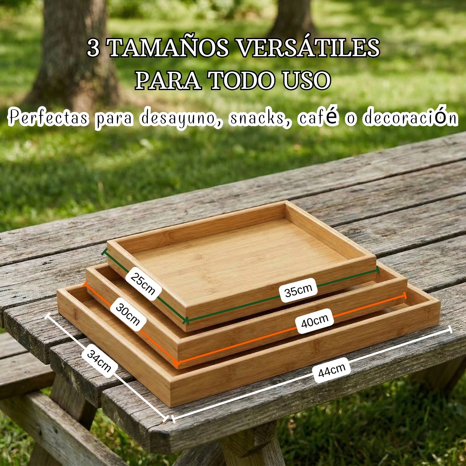 SET 3 BANDEJAS BAMBÚ PARA SERVIR Y ORGANIZAR ESPACIOS - 4