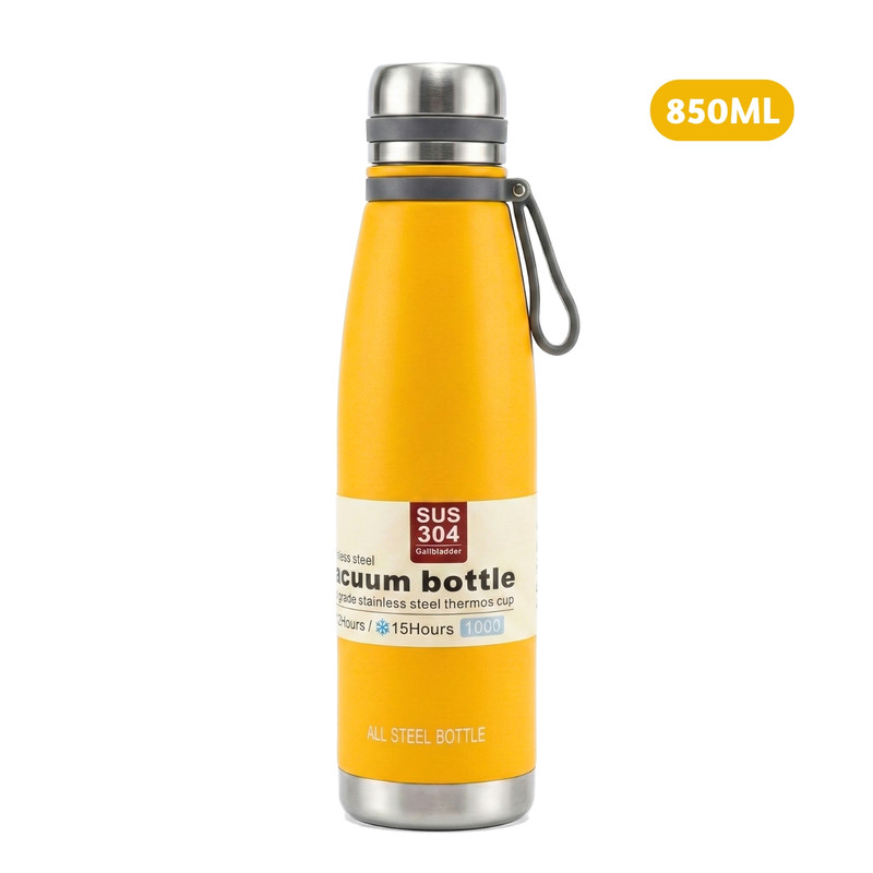 TERMO TOMATODO DE 850 ML ACERO INOXIDABLE COLOR AMARILLO - 1