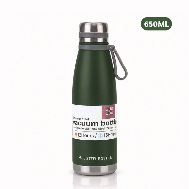 TERMO TOMATODO DE 650 ML ACERO INOXIDABLE COLOR VERDE - 1