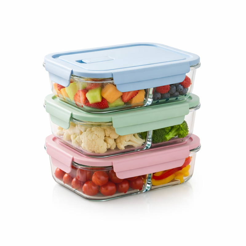 TAPER CON DIVISIÓN 1040ML PACK 3 PARA ORGANIZAR COMIDAS - 1