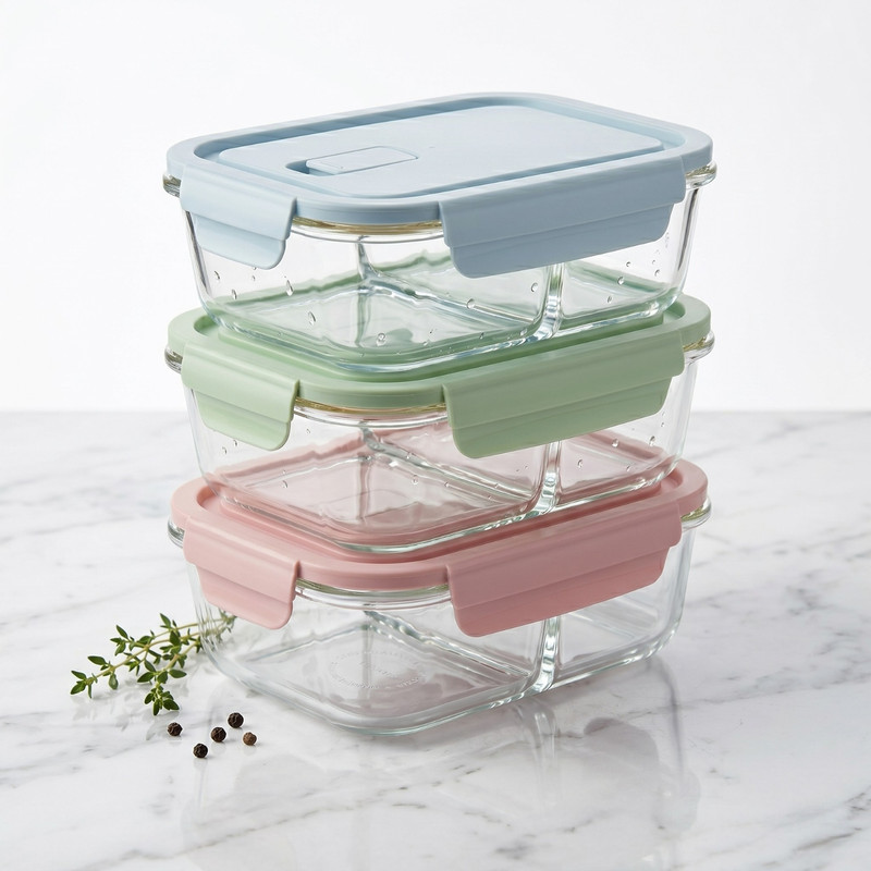 TAPER CON DIVISIÓN 1040ML PACK 3 PARA ORGANIZAR COMIDAS - 4