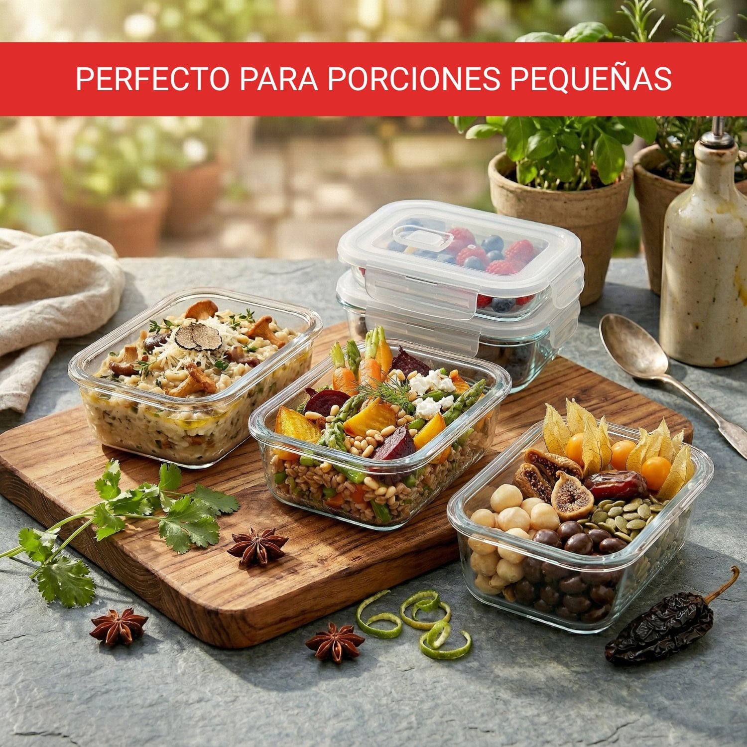 TAPER PEQUEÑO 410ML PARA SNACKS Y POSTRES DE VIDRIO PACK 3 - 3