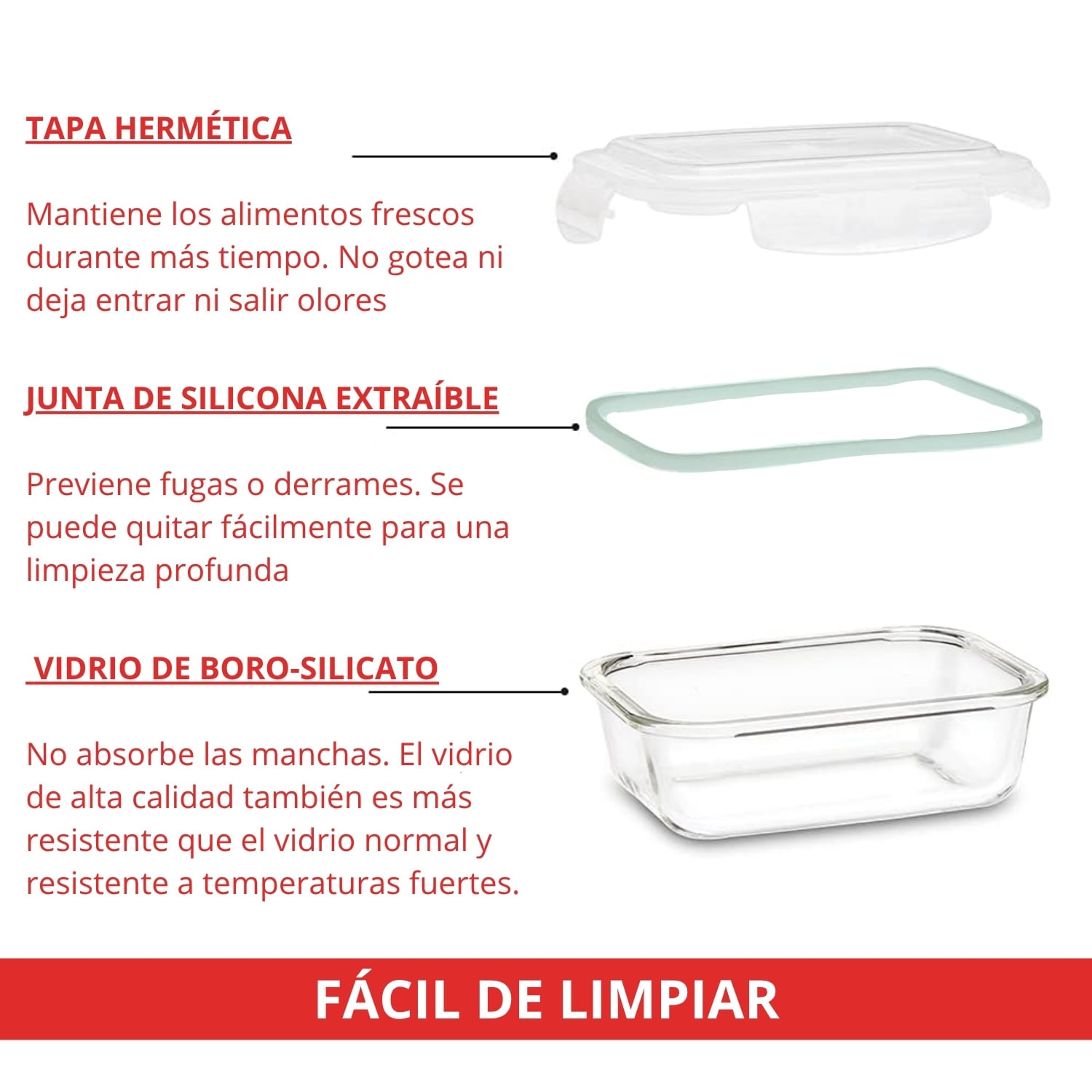 TAPER PEQUEÑO 410ML PARA SNACKS Y POSTRES DE VIDRIO PACK 3 - 4