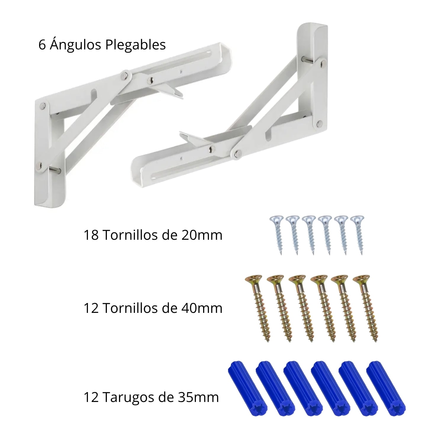 REPISA, SOPORTE, ÁNGULO PLEGABLE PUSH 30CM PACK X6 - 2