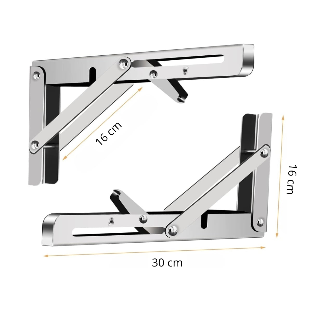 REPISA, SOPORTE, ÁNGULO PLEGABLE PUSH 30CM PACK X6 - 3