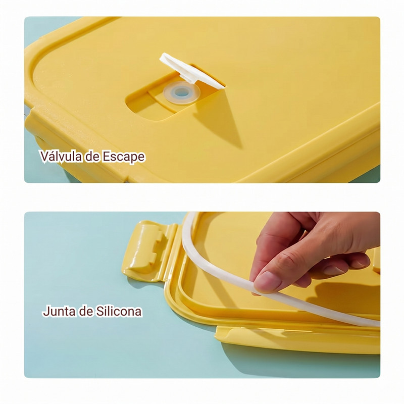 RECIPIENTES TAPER HERMÉTICOS DE VIDRIO 4PZS PARA COCINA VAINILLA - 3