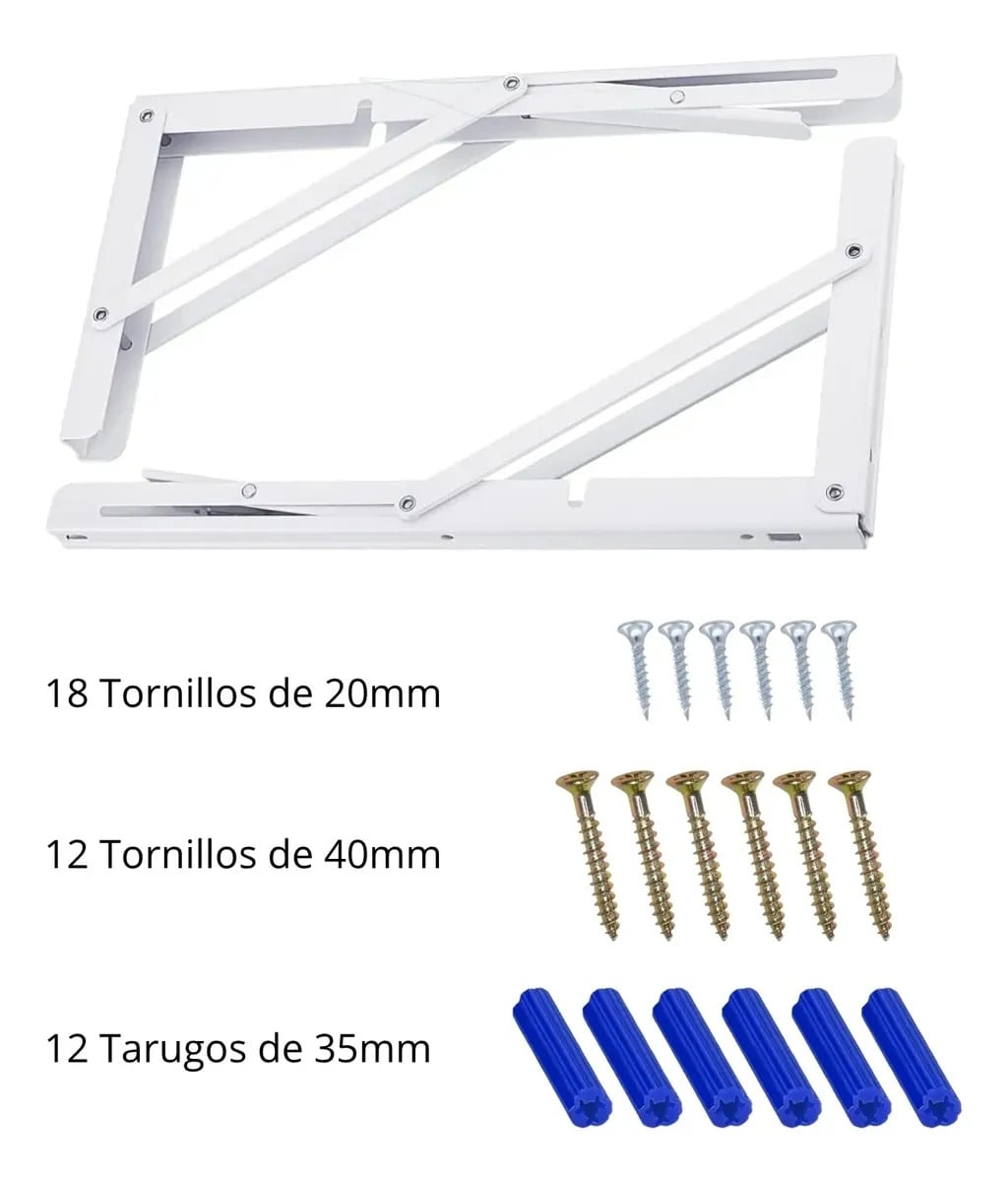 REPISA, SOPORTE, ÁNGULO PLEGABLE PUSH 40CM PACK X6 - 3