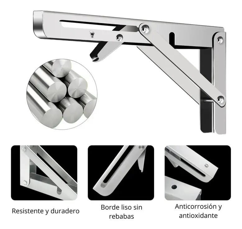 REPISA, SOPORTE, ÁNGULO PLEGABLE PUSH 40CM PACK X6 - 4