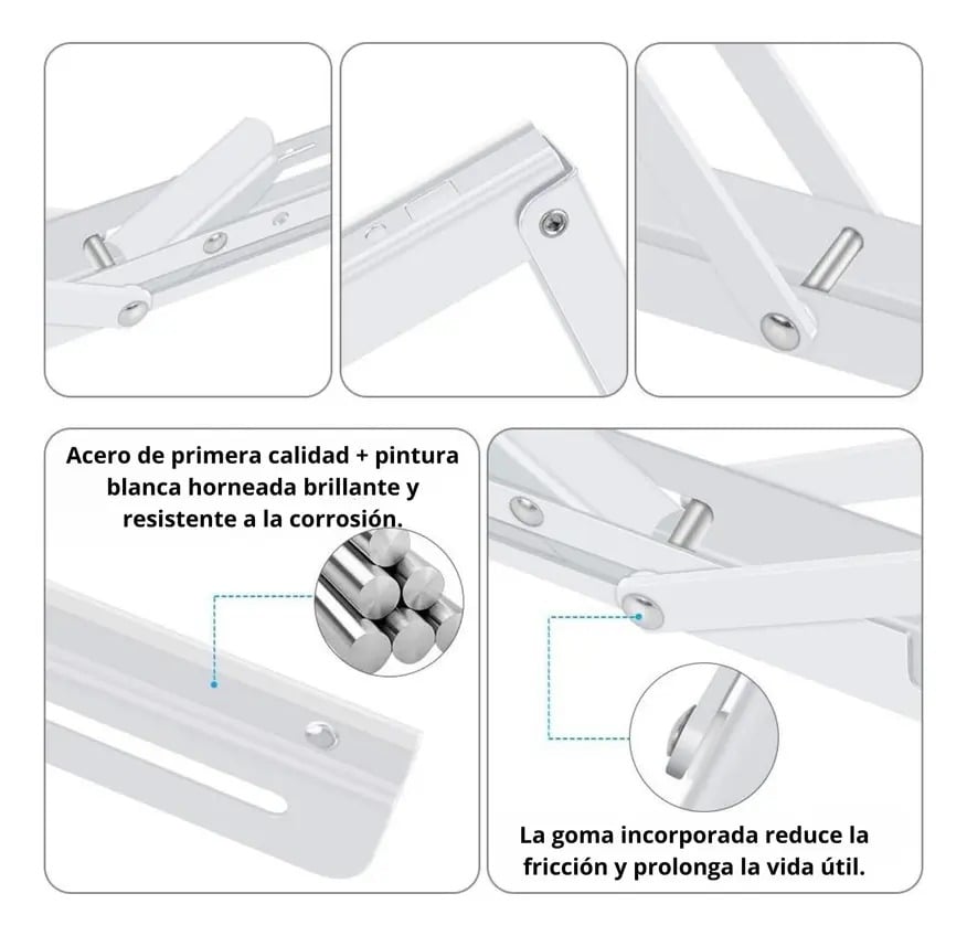 REPISA, SOPORTE, ÁNGULO PLEGABLE PUSH 40CM PACK X6 - 5