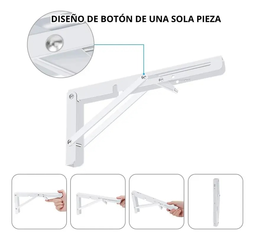 REPISA, SOPORTE, ÁNGULO PLEGABLE PUSH 40CM PACK X6 - 6