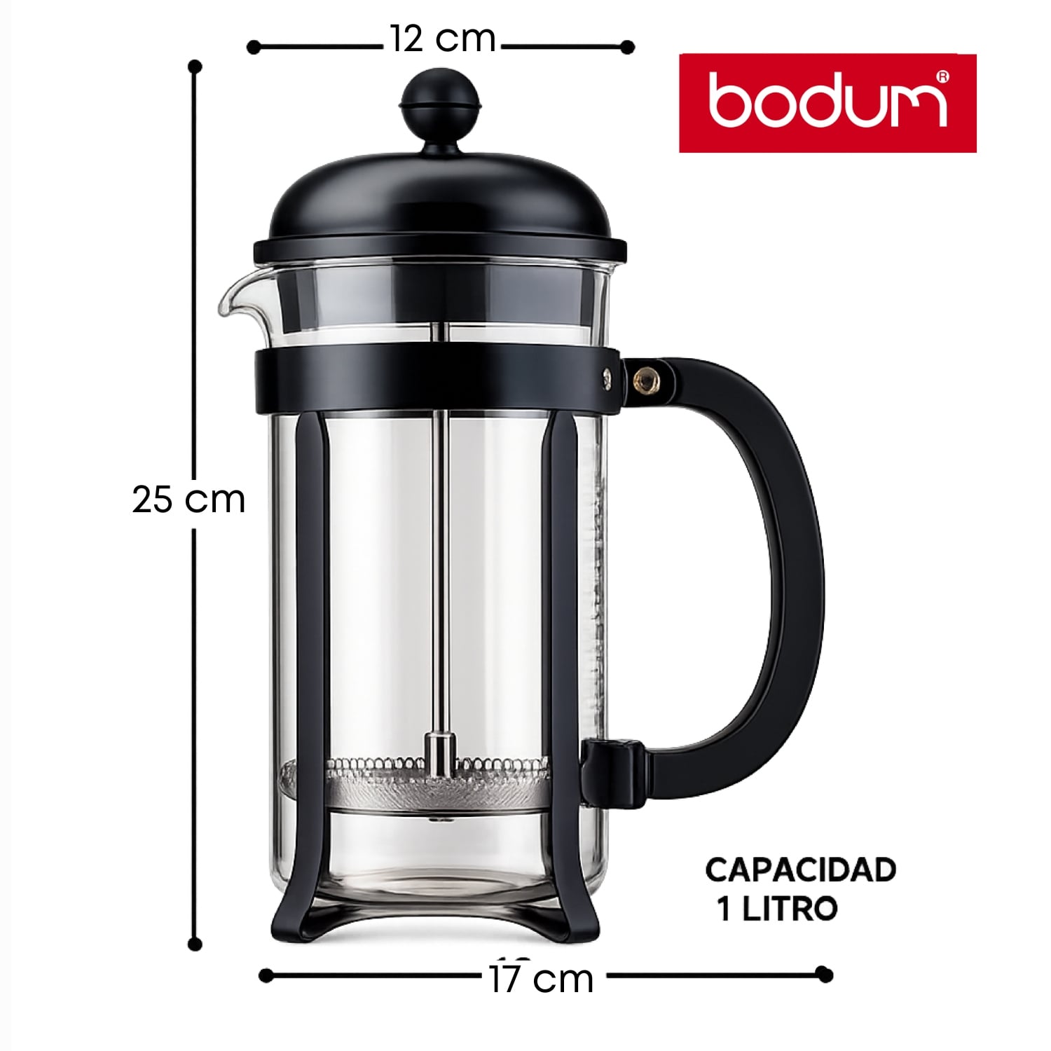 PRENSA FRANCESA BODUM CHAMBORD 1000ML CAFETERA MANUAL - 2