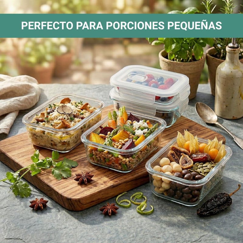 TAPER PEQUEÑO 410ML PARA SNACKS Y POSTRES DE VIDRIO PACK 3 MULTICOLOR - 3