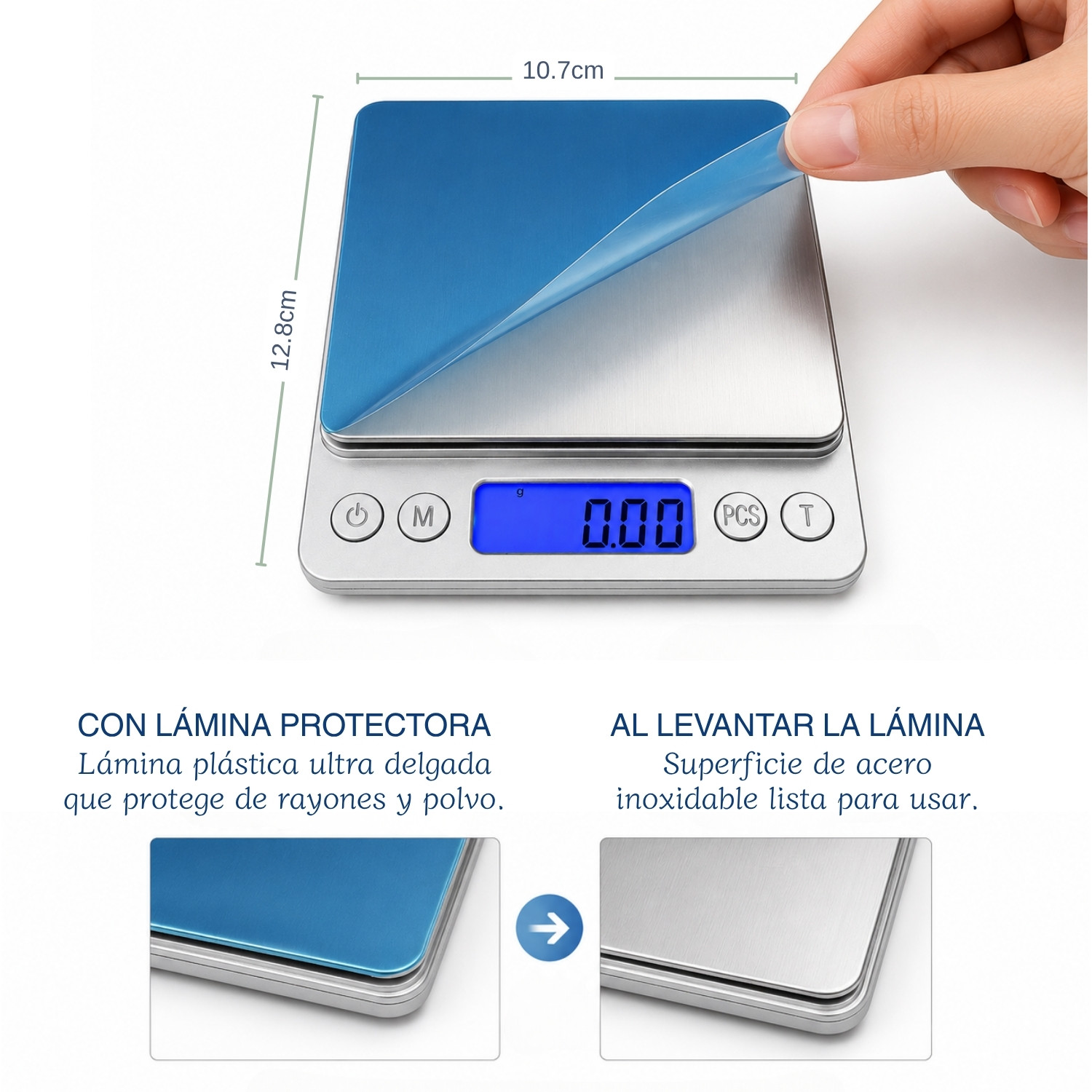 GRAMERA DIGITAL 500 G 0.01 G MEDICIÓN RÁPIDA PARA USO DIARIO - 3