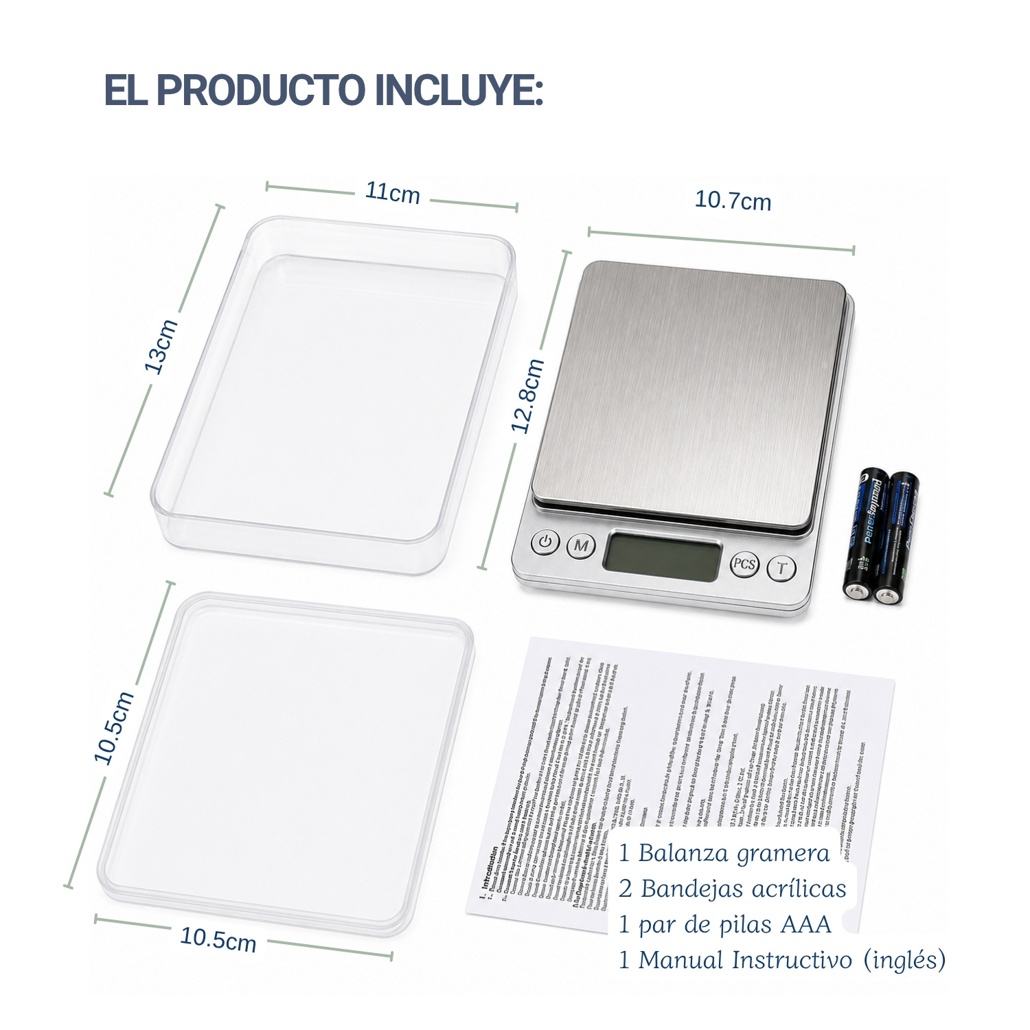 GRAMERA DIGITAL 500 G 0.01 G MEDICIÓN RÁPIDA PARA USO DIARIO - 4