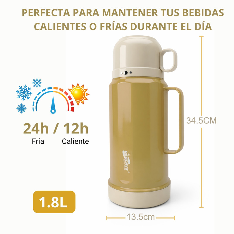TERMO 1.8 L BEBIDAS CALIENTES Y FRÍAS PARA USO DIARIO FAMILIAR CAMEL - 2