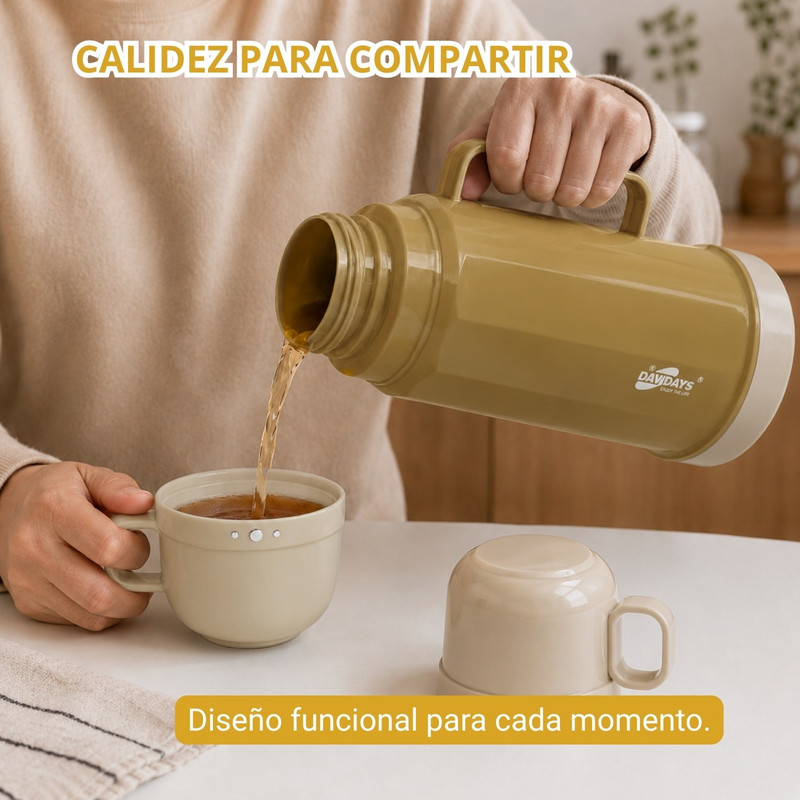 TERMO 1.8 L BEBIDAS CALIENTES Y FRÍAS PARA USO DIARIO FAMILIAR CAMEL - 4