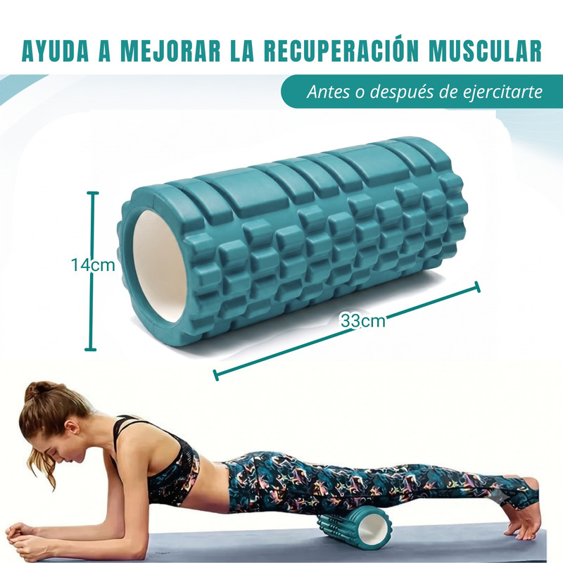 RODILLO DE YOGA FOAM ROLLER DE ESPUMA 33 X 14CM JADE - 3
