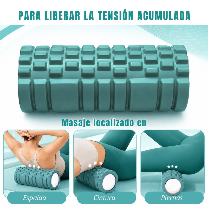 RODILLO DE YOGA FOAM ROLLER DE ESPUMA 33 X 14CM JADE - 4