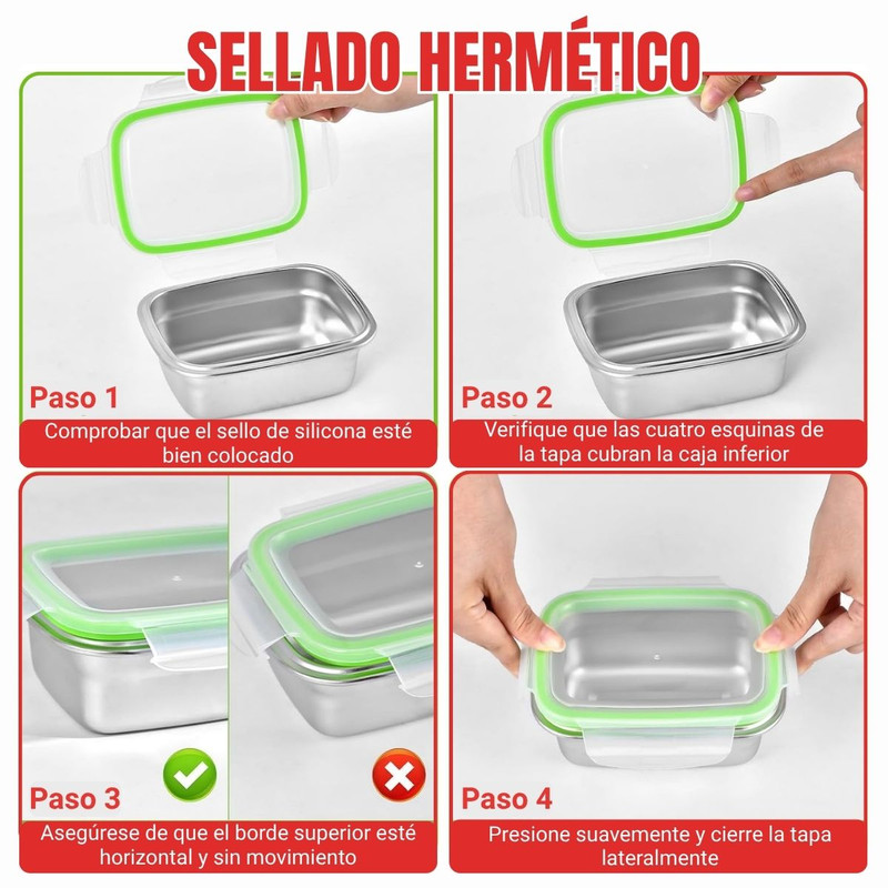 SET DE 2 TAPER 800ML FACUSA CON CIERRE HERMÉTICO - 5