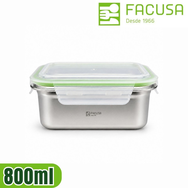 TAPER HERMÉTICO 800 ML FACUSA DE ACERO INOXIDABLE - 1