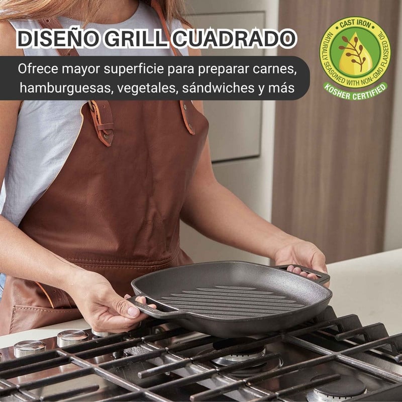 SARTÉN GRILL HIERRO FUNDIDO 25CM VICTORIA - COCINA Y PARRILLA - 3