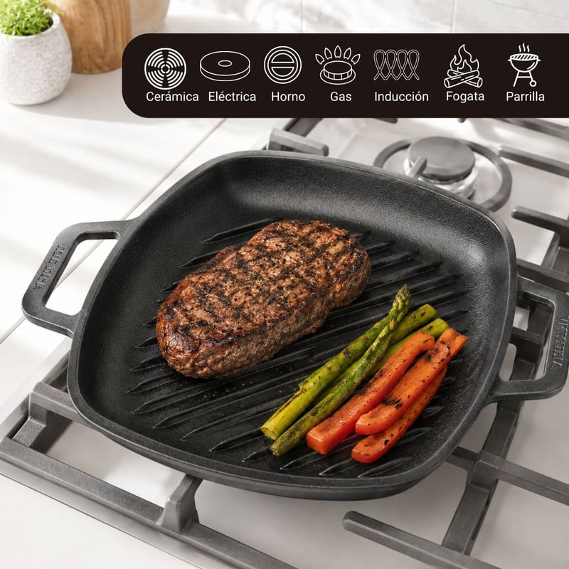 SARTÉN GRILL HIERRO FUNDIDO 25CM VICTORIA - COCINA Y PARRILLA - 4