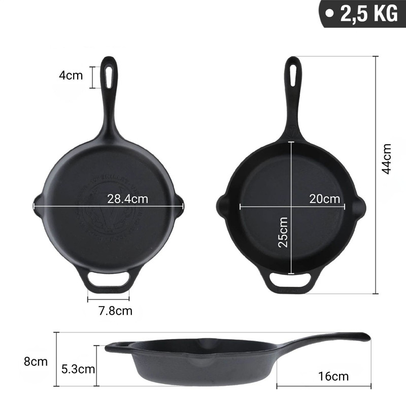 SARTÉN VICTORIA 25 CM HIERRO FUNDIDO 2 L PARA COCINA - 2